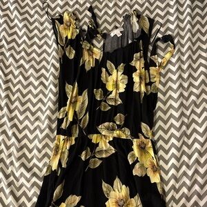 LC Lauren Conrad Black and Yellow Floral Mini Dress
